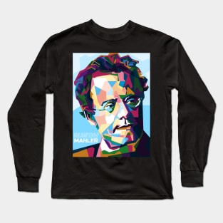 Abstract Popart Gustav Mahler in WPAP Long Sleeve T-Shirt